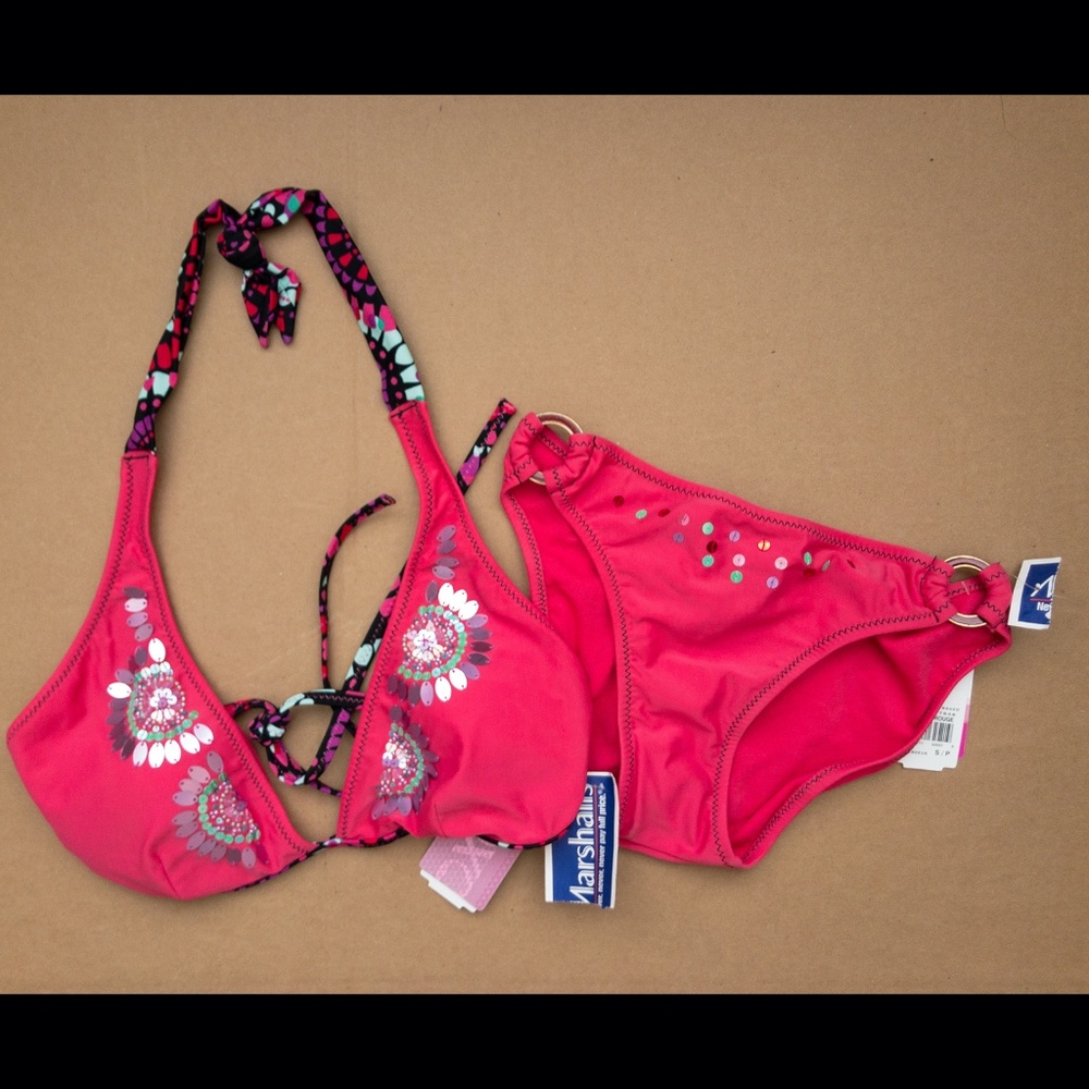 Womens Juniors 2 PIECE XOXO BIKINI swimsuit BRIGHT